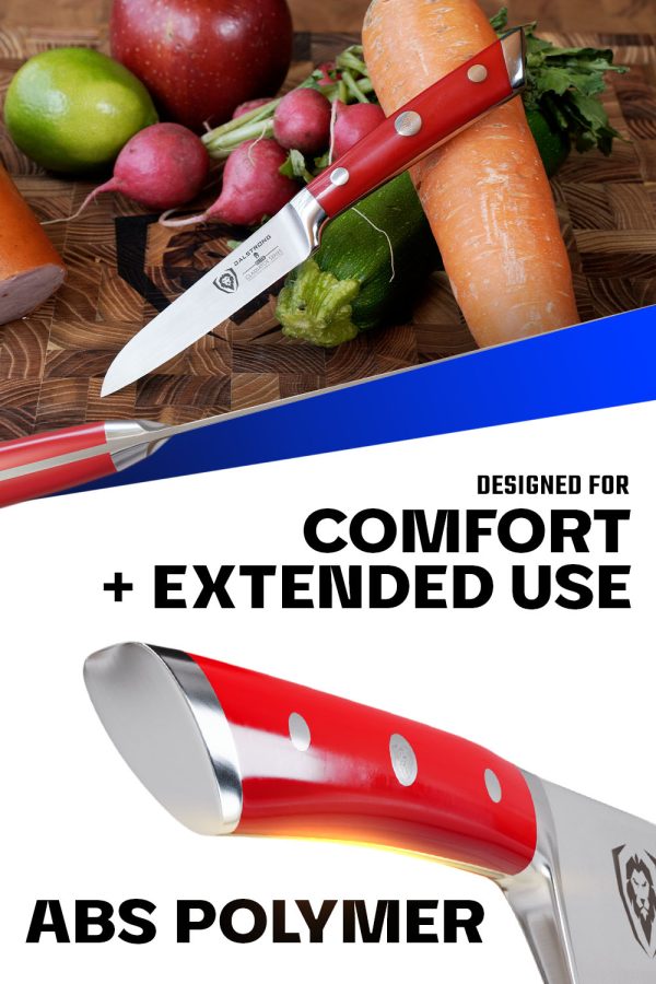 Paring Knife 3.5  | Crimson Red ABS Handle | Gladiator Series | NSF Certified | Dalstrong © Online now - Image 5