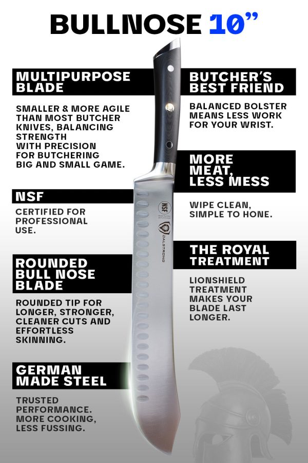 Bull Nose Butcher Knife 10  | Gladiator Series | NSF Certified | Dalstrong © Sale - Image 5