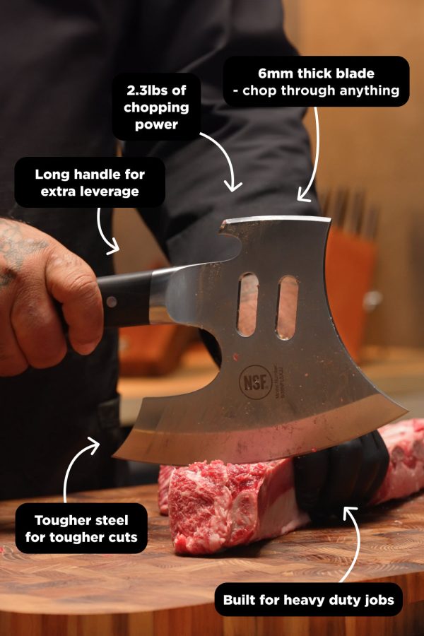 Meat Chopper 8  with Acacia Wood Stand |  The Punisher  | Gladiator Series | NSF Certified | Dalstrong © Fashion - Image 4