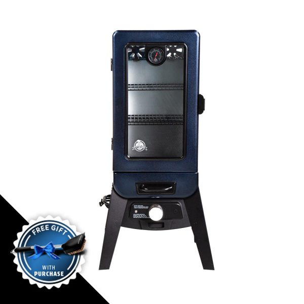Pit Boss 3-Series Analog Vertical Smoker, Blue Hammertone Online Hot Sale