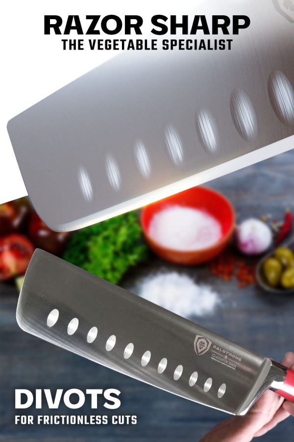 Nakiri Vegetable Knife 7  | Crimson Red ABS Handle | Gladiator Series | NSF Certified | Dalstrong © Hot on Sale - Image 2