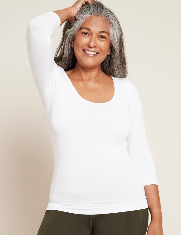 3 4 Sleeve Top - White Cheap