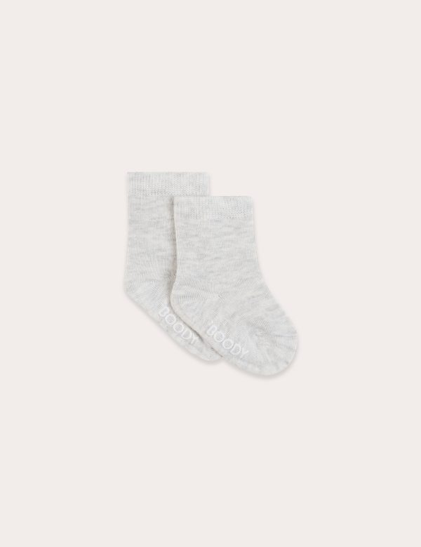 Baby Socks - 3 Pack - Heather Grey   Natural White   Stripe Discount - Image 4